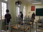 Trường THCS Văn Quán thực hiện tổng vệ sinh, tiêu độc, khử trùng phòng chống dịch cúm Corona